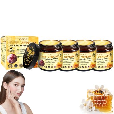 Bee Venom Comprehensive Cream, Professional Bee Venom Skin Treatment Cream, Bee Venom Skin Restoration Cream-50g, Repair, Moisturize and lift 3 in 1, for All skin Types (4 Pack)