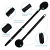GEENOA Silicone Back/Face Scrubber & Soft Bath Glove 3PCS, 16''- 24'' Extendable Shower Back Scrubber, 360 Anti-Slip & Hand-fit Silicone Bath Glove, Manual Face Brush for All-Round Cleaning(Black) view 3