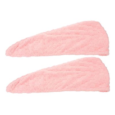 2pcs Coral Fleece Hair Drying Towels Drying Hair Towel Wrap for Women Comfortable and Absorbent Head Turban for Spa Shower and Daily Use