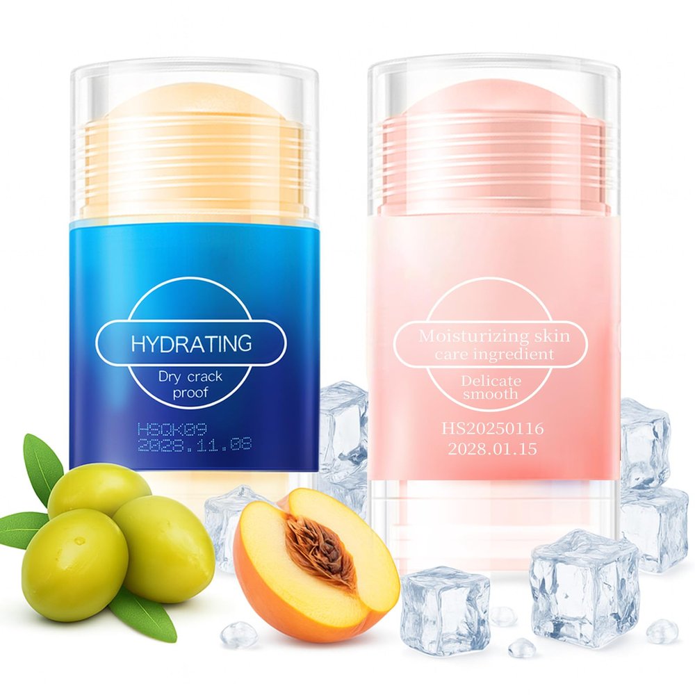 BTYJLEBE Crack Feet Prevention Stick Strength Moisturizer Foot Lotion Stick for Cracked Heels Refreshing Hydrates Callus Skin Softene for Dry Cracked Feet Knees Elbows Hands (2pcs blue  peach)