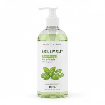Basil & Parsley Revitalizing Body Wash | Soften Skin | Provides Natural Beauty | Deeply Cleanses | 100% Botanical Extracts | Suitable for All Skin Types | 200ml | 6.76 Fl Oz