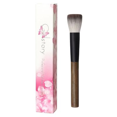 1pc Hand Crafted Makeup Brushes Soft Goat Fox Horse Hair Powder Blush Eye Shadow Blending Brush Green Sandalwood Handle Professional Make Up Brushes (LT04)