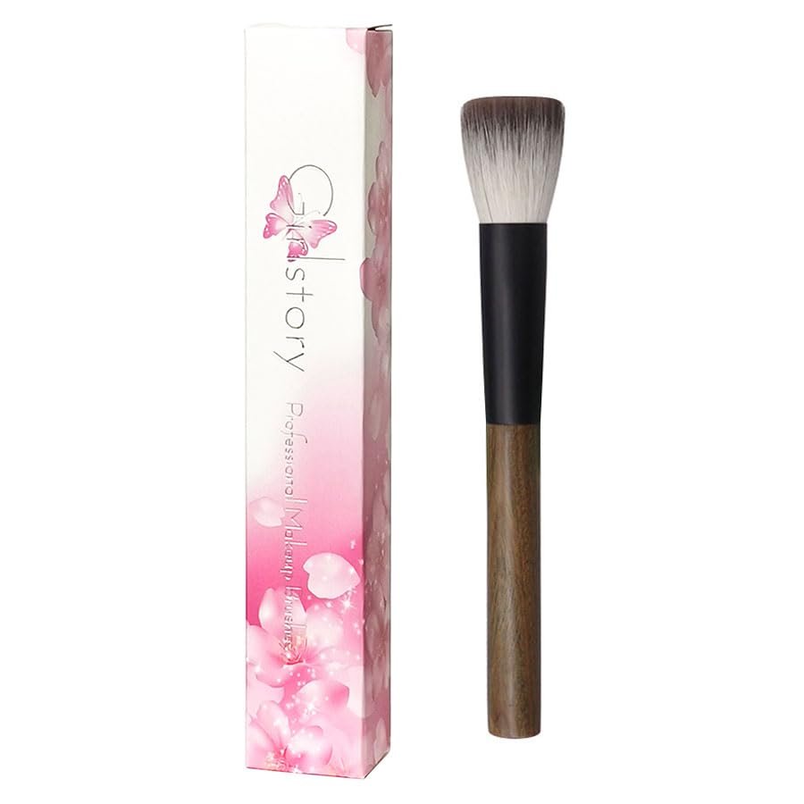 1pc Hand Crafted Makeup Brushes Soft Goat Fox Horse Hair Powder Blush Eye Shadow Blending Brush Green Sandalwood Handle Professional Make Up Brushes (LT04)