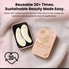 LUMALUX BEAUTY Reusable Under-Eye Patches  Premium Silicone Eye Masks for Depuffing, Hydrating & Brightening | Long-Term Reusable 30+ Uses | Luxe & Bare | 1 Pair + Storage Tin view 3