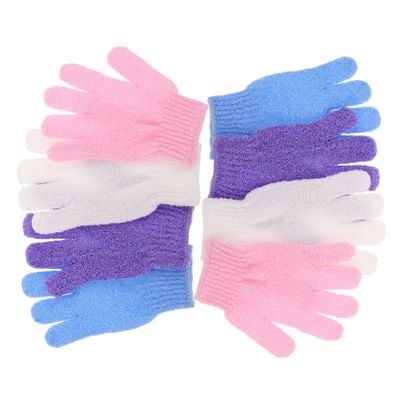 Anneome 4 Pairs Bath Scrub Gloves Bath Mitts for Shower Skin Exfoliator for Body Bathing Accessories Bath Massage Gloves Exfoliating Back Scrubber Exfoiling Gloves Bath Shower Glove Nylon
