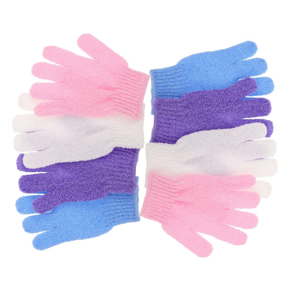 Anneome 4 Pairs Bath Scrub Gloves Bath Mitts for Shower Skin Exfoliator for Body Bathing Accessories Bath Massage Gloves Exfoliating Back Scrubber Exfoiling Gloves Bath Shower Glove Nylon