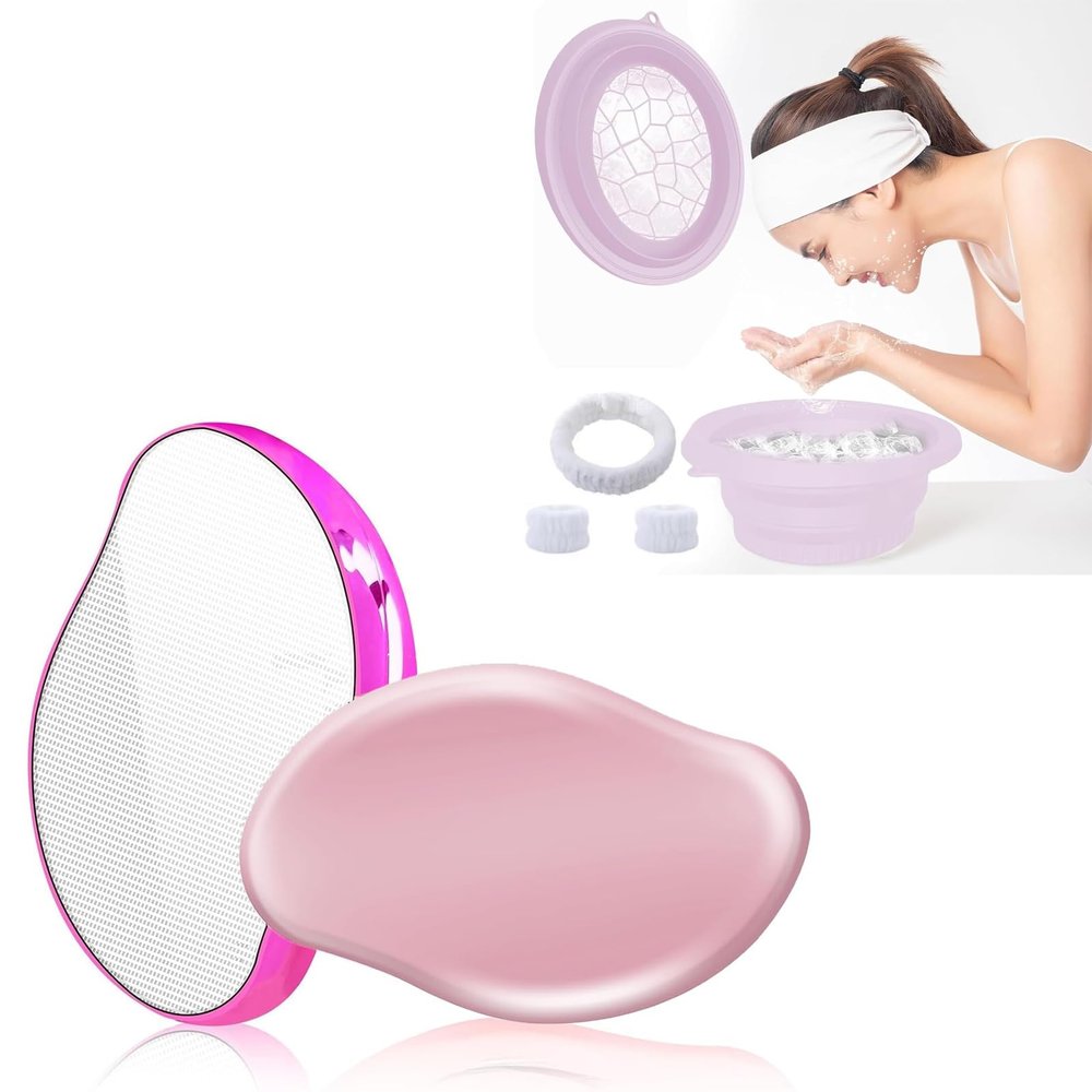 2PCS Crystal Hair Eraser & Portable Ice Bath Bowl for Face
