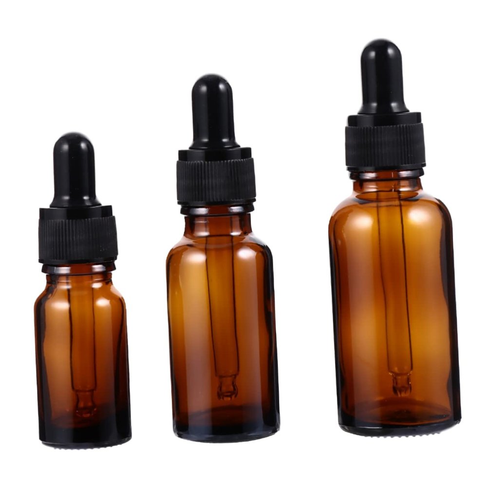 EPIGEIST 9pcs Brown Glass Dropper Bottles with Screw Caps for Liquids