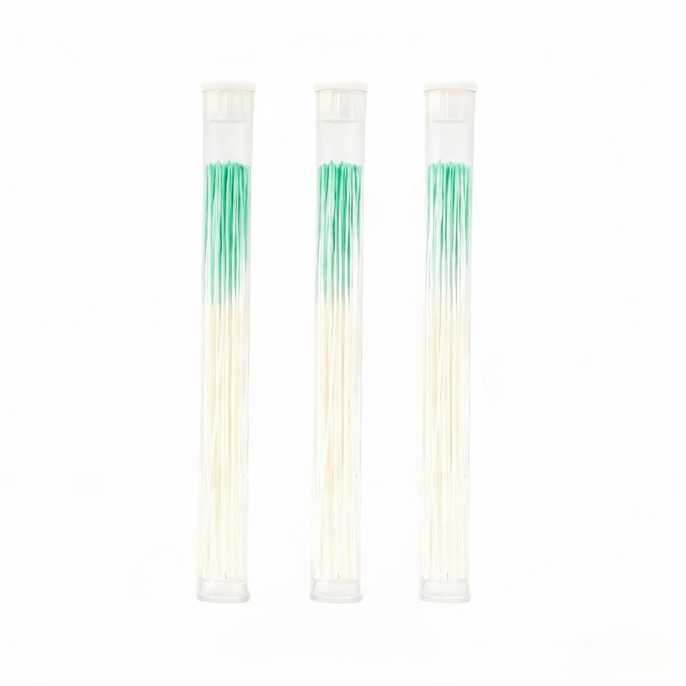 Gusruvti 180 Pcs Ear Piercing Cleaner Floss Disposable Earring Piercing Hole Cleaner, Ear Piercing Care Cleaning Line Tool, Earring Hole Cleaner Floss Odor Removal Ear CareGreen