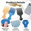 Pick for Curly Hair, 4 Pcs Plastic Hair Pick for Curly Medium to Long Thick Braids Hairs, Women, (4 Colors) view 2