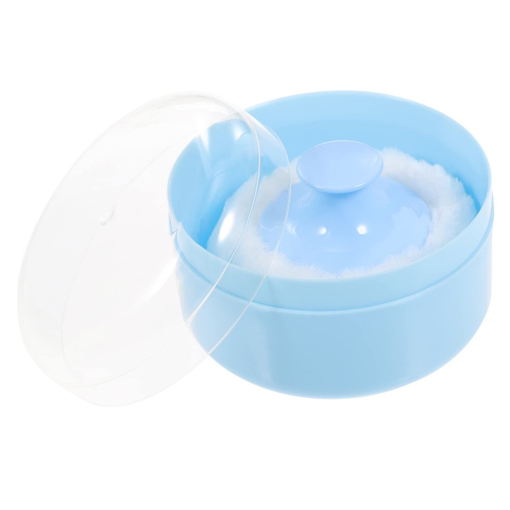 MUCKLILY 1Set Powder Puff Case with Talcum Powder Puff for Boy Girl Talc Powder Container for Easy Application