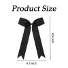 16 Pcs Long Tail Skinny Cheer Hair Bows Elastic Bands Handmade Grosgrain Ribbon Cheerleading Bows Collegiate Ponytail Holder For Girls Cheerleaders School College Sports (Long Black) view 2