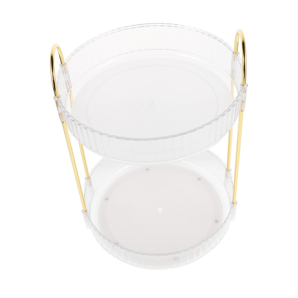 Rotating Makeup Organizer High Capacity Vintage Vanity Storage for Skincare Perfume Durable Container with Access for Bathroom Counter Bedroom