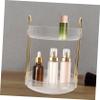 Rotating Makeup Organizer High Capacity Vintage Vanity Storage for Skincare Perfume Durable Container with Access for Bathroom Counter Bedroom view 4