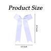 16 Pcs Long Tail Skinny Cheer Hair Bows Elastic Bands Handmade Grosgrain Ribbon Cheerleading Bows Collegiate Ponytail Holder For Girls Cheerleaders School College Sports (Long White) view 2