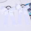 16 Pcs Long Tail Skinny Cheer Hair Bows Elastic Bands Handmade Grosgrain Ribbon Cheerleading Bows Collegiate Ponytail Holder For Girls Cheerleaders School College Sports (Long White) view 4