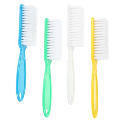 FOMIYES 4Pcs Nail Brush Long Handle Plastic Cleaning Tool for Makeup Nail Care Durable Nail Cleaner Brushes for Easy Dust Removal Random Pattern