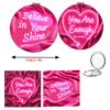 12 Pack You are Enough Compact Mirrors Bulk - Inspirational Gift Set for Women, Teens, Teachers with Pink Organza Bags & CardsBulk Gifts view 2