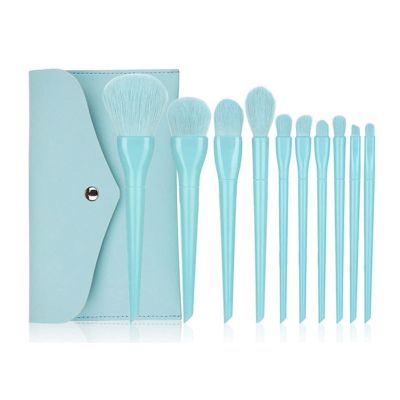 10 Makeup Brush Set Beauty Tools(Blue)