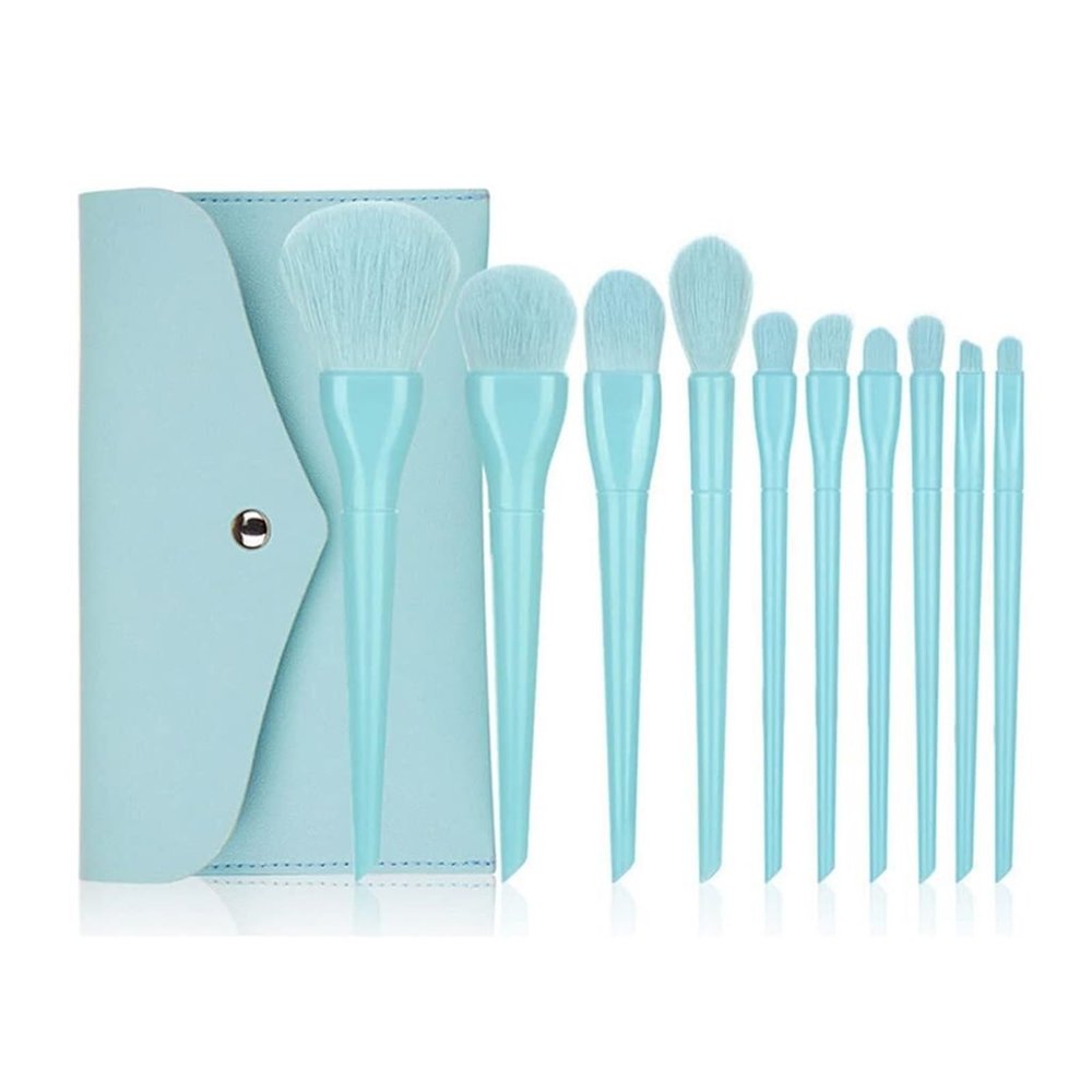 10 Makeup Brush Set Beauty Tools(Blue)