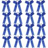 16 Pcs Long Tail Skinny Cheer Hair Bows Elastic Bands Handmade Grosgrain Ribbon Cheerleading Bows Collegiate Ponytail Holder For Girls Cheerleaders School College Sports (Long Blue) view 1