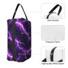 Travel Toiletry Bag for Women Men - Waterproof Cosmetic Toiletries for Girls Kids, Dopp Kit Shaving Makeup Pouch Wash Bags Accessories Organizer, Purple Lightning Pattern view 3
