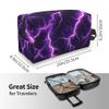 Travel Toiletry Bag for Women Men - Waterproof Cosmetic Toiletries for Girls Kids, Dopp Kit Shaving Makeup Pouch Wash Bags Accessories Organizer, Purple Lightning Pattern view 4