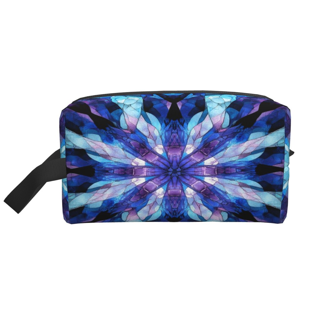 Travel Toiletry Bag for Women Men - Waterproof Cosmetic Toiletries for Girls Kids, Dopp Kit Shaving Makeup Pouch Wash Bags Accessories Organizer, Blue Mandala