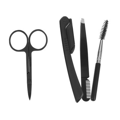 DECOMELODY 1 Set Eyebrow Trimming Kit Grooming Tools with Razor Scissors Tweezers Brush for Makeup for Daily Use for Birthday Holidays