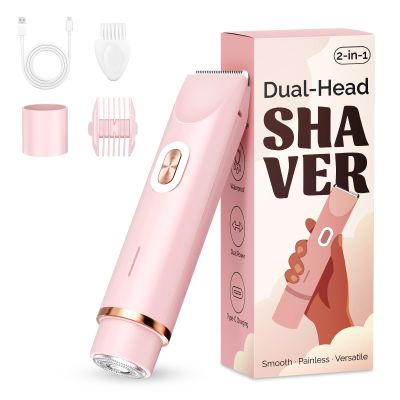 Mpotmiy 2-in-1 Electric Shaver for Women, Dual-Head Bikini Trimmer, Gift