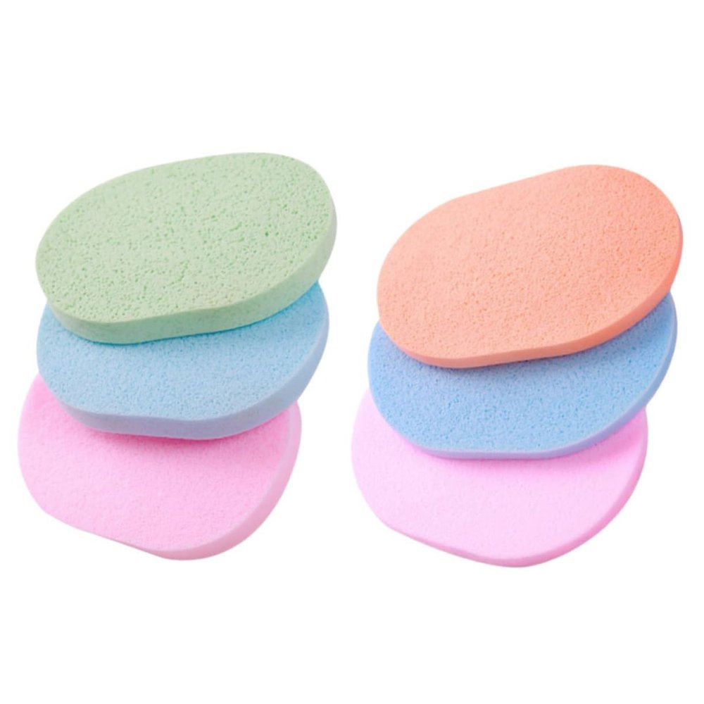 Beavorty 6Pcs Multi Function Exfoliating Facial Sponges Household Face Scrubbers for Cleansing and Makeup Removal Lightweight Portable Skin Friendly Design