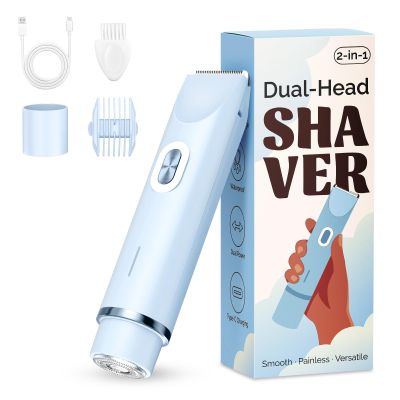 Mpotmiy 2-in-1 Electric Shaver for Men, Dual-Head Bikini Trimmer, Gift