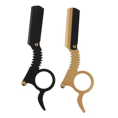 GALPADA 2Pcs Manual Beard Razor for Men Classic Straight Razor for Barber Shops Home Use Safe for Shaving Beard Body Hair Eyebrows Includes Options