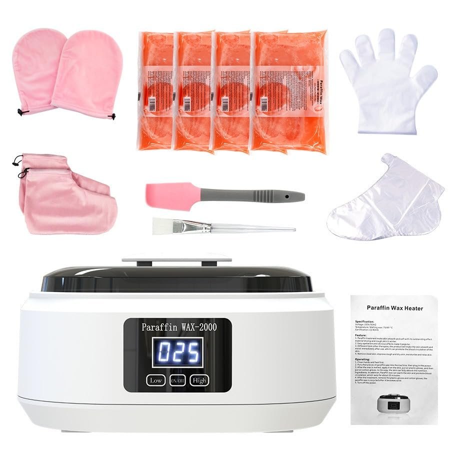 Paraffin Wax Machine for Hand and Feet, Touchscreen Paraffin Wax Warmer with Wax Moisturizing Paraffin Spa Wax Bath Kit, 300W 3500ML Large Capacity at Home for Smooth and Soft Skin