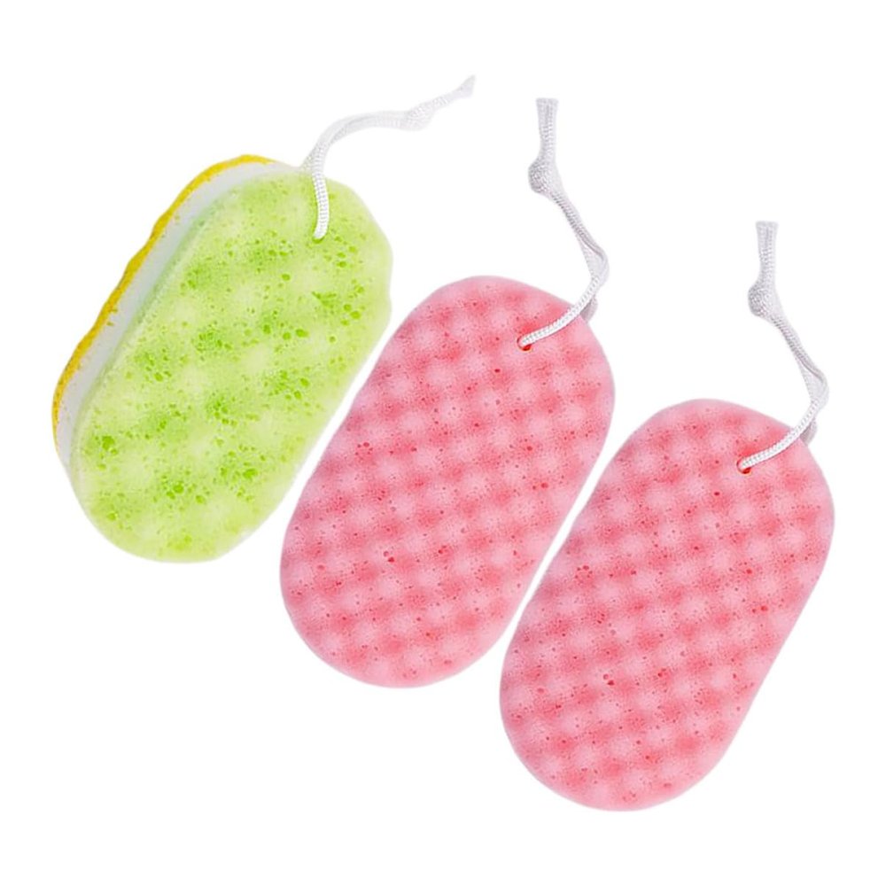 SAFIGLE 3pcs Body Wash Sponges Soft Exfoliating Bath Sponge for Deep Cleaning Gentle Loofah Puff for Sensitive Skin Revitalizing Shower Experience