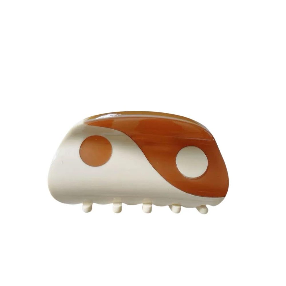 1pc Non-Slip Semicircle Tai Chi Hair Claw Clips Retro Acetate Yin Yang Barrettes Hair Accessories for Women