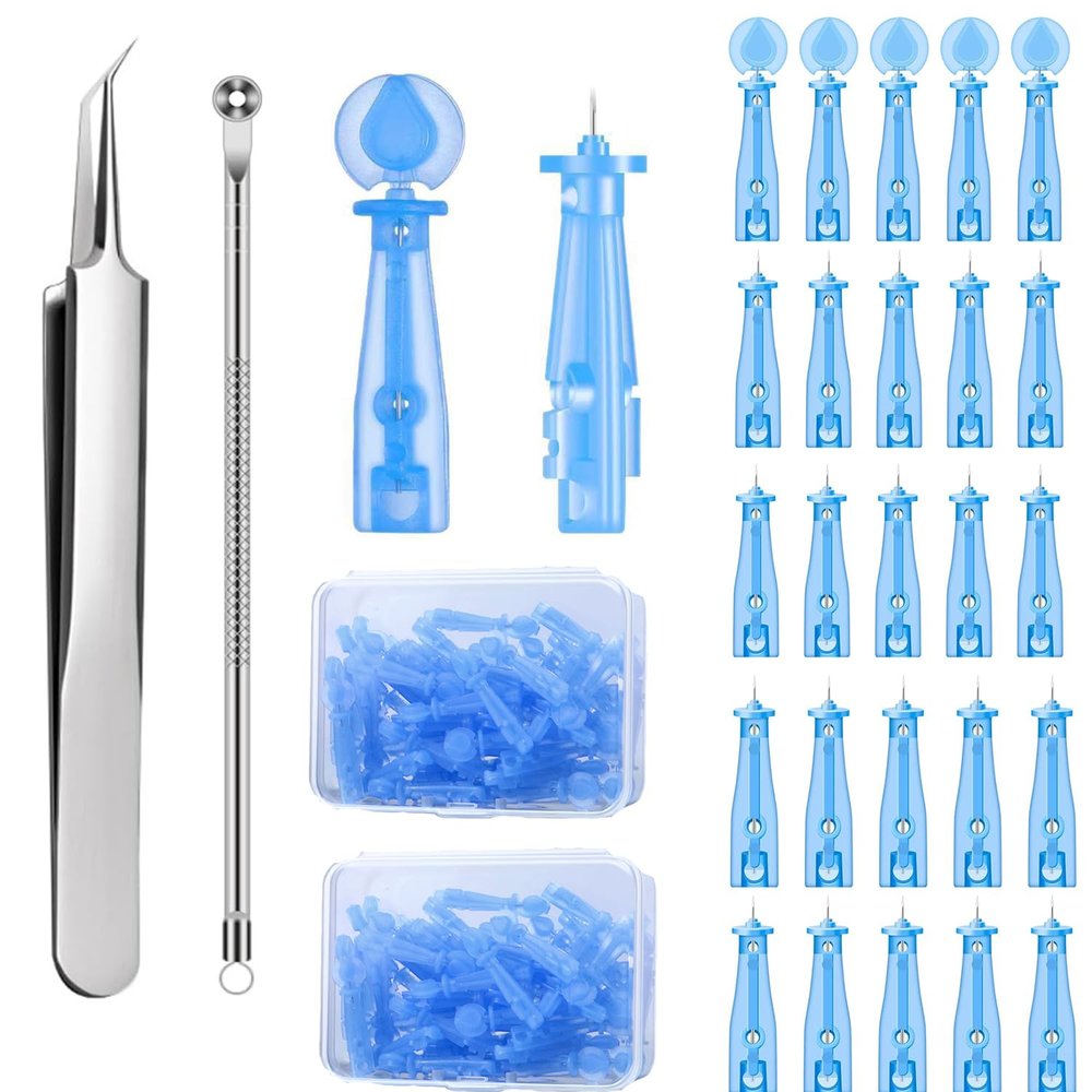 100PCS Pimple Needels, Sterile Needles for Pimples Disposable Acne Pimple Popper Needles with Skin Blackheads Tool and Blemish Remover Kits
