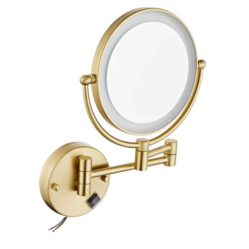 10X Magnifying Mirror with Light 8 inch Lighted Makeup Mirror, 360 Rotation Hardwired Light up Mirror, Double Sided LED Vanity MirrorAntique Bronze,Hardwired