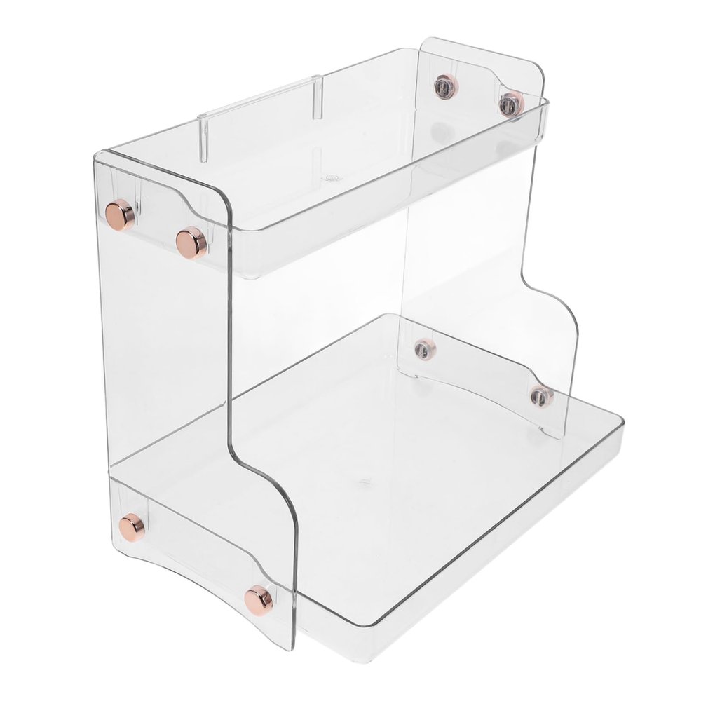 PRETYZOOM 2Tier Cosmetic Organizer Transparent Makeup Storage Holder for Bathroom Bedroom Space Saving Vanity Organizer Stylish Design for Tidy Storage