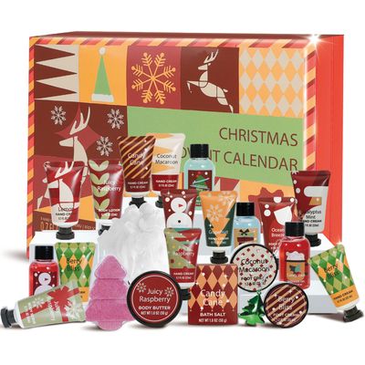 2025 Advent Calendar Beauty Womens, 24 Days Advent Calendar for Teen Girls Christmas Luxury Box Gifts Holiday, 24pcs Hand Cream Gifts Bath Sets with Bubble Bath, Shower Gel, Body Lotion Scrub etcs