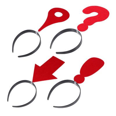 NULYLU 4 Pcs Novelty Symbol Headbands for Women and Girls, Red