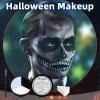 VPCRT6 White Black Blue Halloween Face Body Paint with 3PCS Sponge and 1PC Brush, for Baseball, Sports(Eye Black) & Halloween, Face Painting Kit for Skeleton Skull Makeup, Cosplay, SFX Costumes view 3