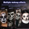 VPCRT6 White Black Blue Halloween Face Body Paint with 3PCS Sponge and 1PC Brush, for Baseball, Sports(Eye Black) & Halloween, Face Painting Kit for Skeleton Skull Makeup, Cosplay, SFX Costumes view 4