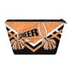 KFNHN Cheerleading Makeup Bag, Travel Cosmetic Bag for Women, Friends, Bridesmaid, Bride, Wedding, Graduation, Orange Glitters Black view 1