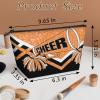 KFNHN Cheerleading Makeup Bag, Travel Cosmetic Bag for Women, Friends, Bridesmaid, Bride, Wedding, Graduation, Orange Glitters Black view 4