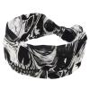 JAVENPROEQT Wide Headbands for Women, Stretchy Thick Turban Non-Slip Accessories Bands for Workout Skincare Daily Use - Cool Skull in Earphones view 1
