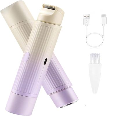 Peach Please Razor, Peach Please Dual Head Razor, Wet/Dry Womens Electric Shaver for Legs, 2-in-1 Dual-Head Shaver with Ceramic Blades, Waterproof, Rechargeable (Gradient Purple)