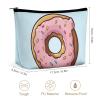 Rrtsmsgh Donut Makeup Bag for Women Portable Travel Toiletry Pouch, PU Leather Cosmetic Bag with Zipper view 2