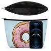 Rrtsmsgh Donut Makeup Bag for Women Portable Travel Toiletry Pouch, PU Leather Cosmetic Bag with Zipper view 3