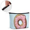 Rrtsmsgh Donut Makeup Bag for Women Portable Travel Toiletry Pouch, PU Leather Cosmetic Bag with Zipper view 4